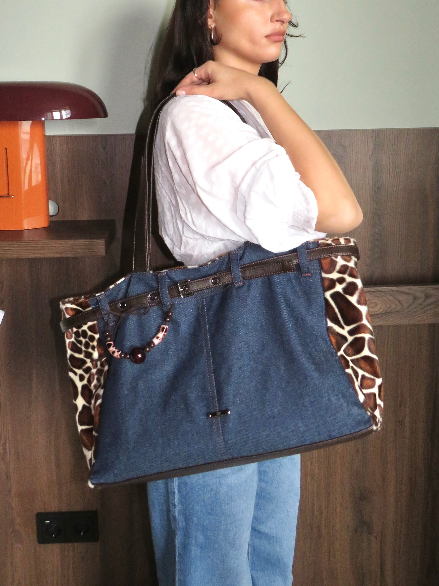 Denim Giraffe Forever bag
