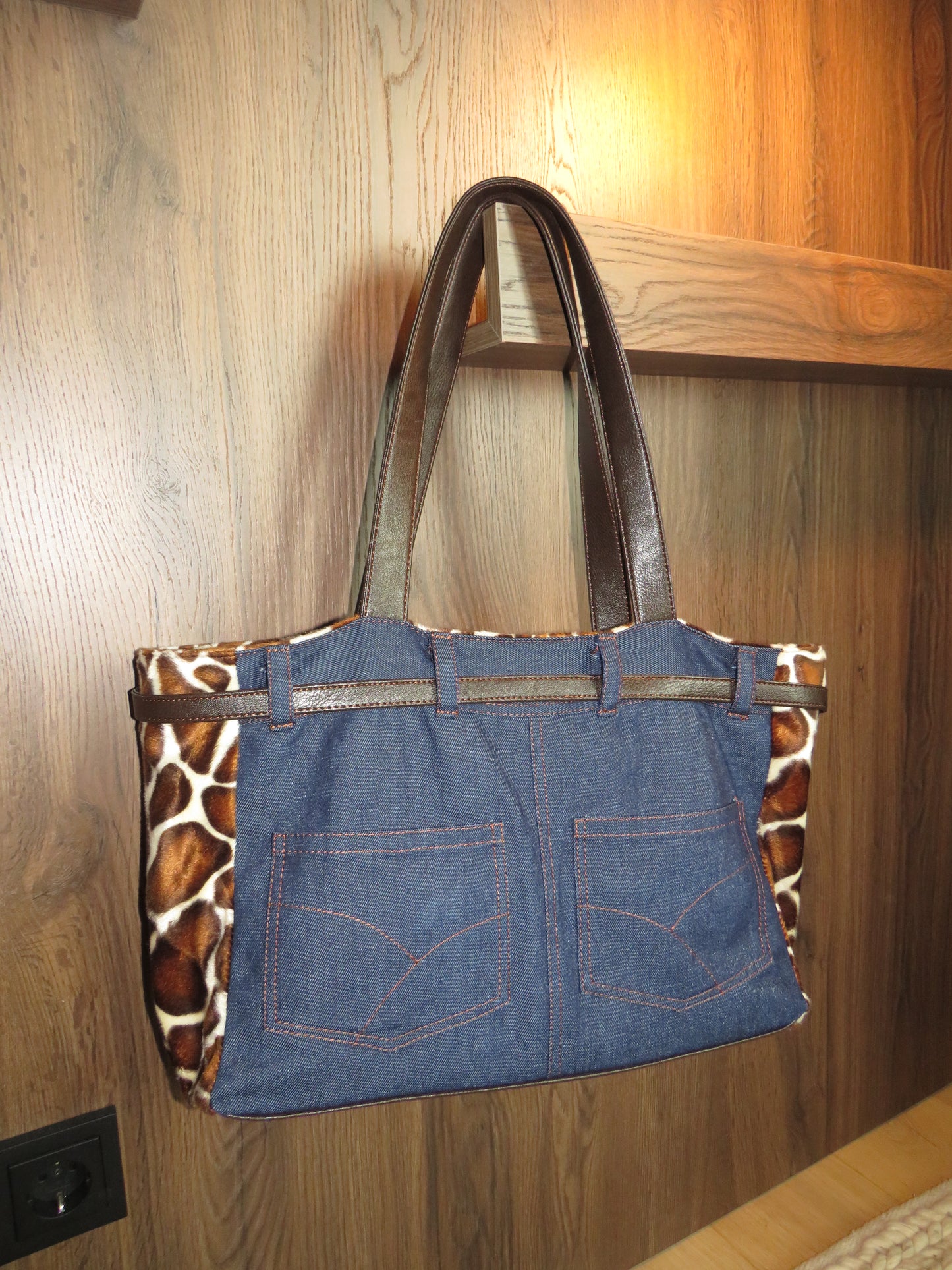 Denim Giraffe Forever bag